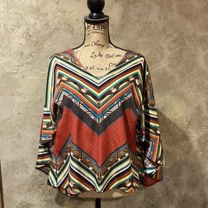 Rock 47 wrangler butterfly Aztec print blouse